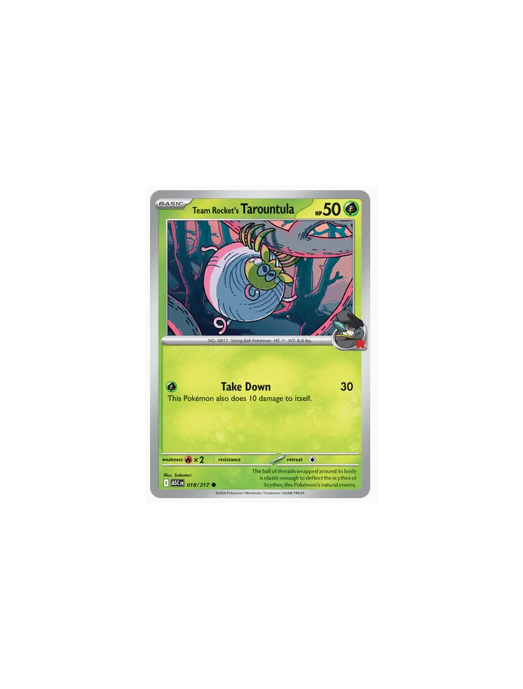 018/217 - Team Rocket's Tarountula - Normal - Near Mint